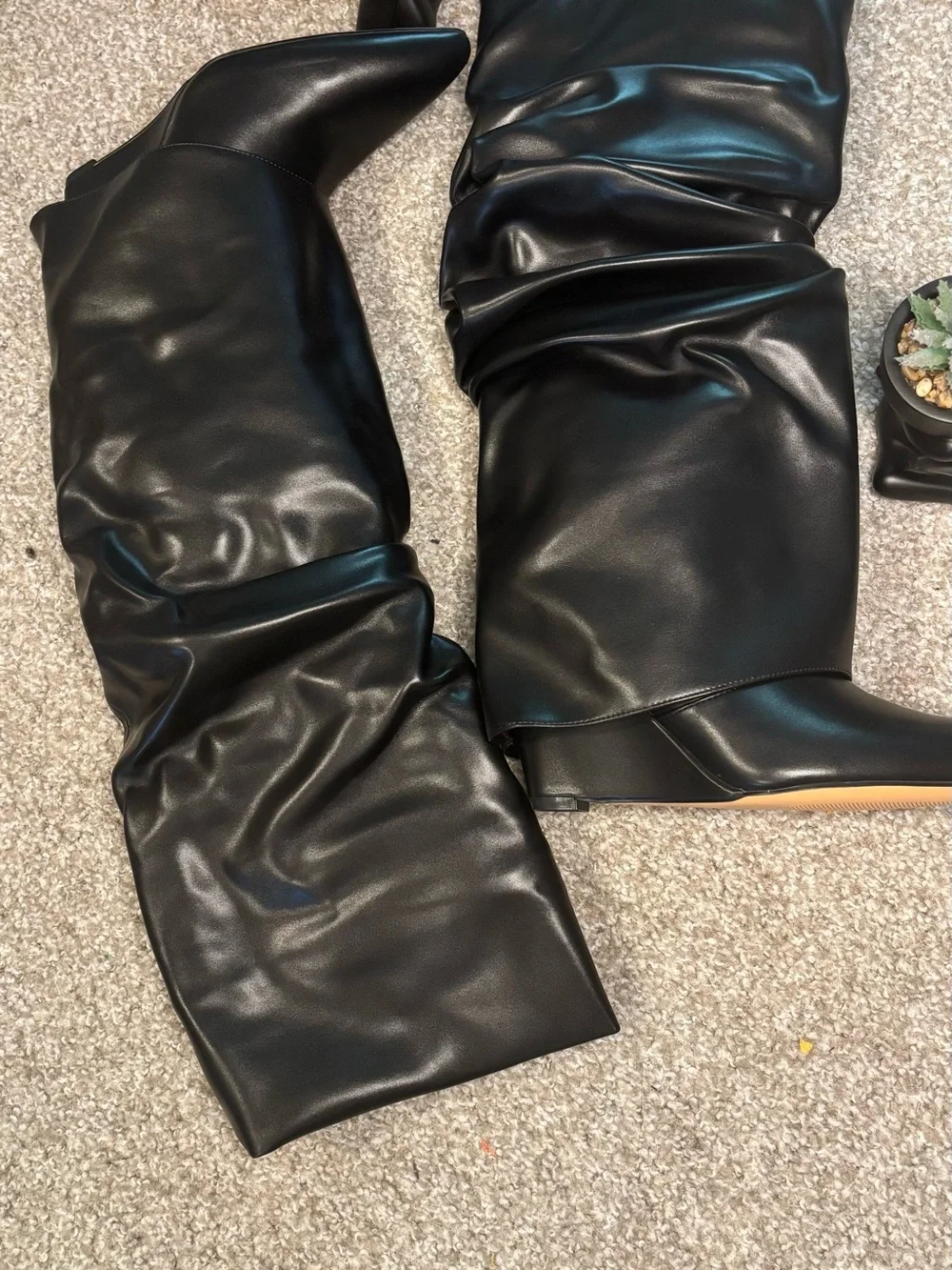 Black Slouchy Knee-High Women’s Boots